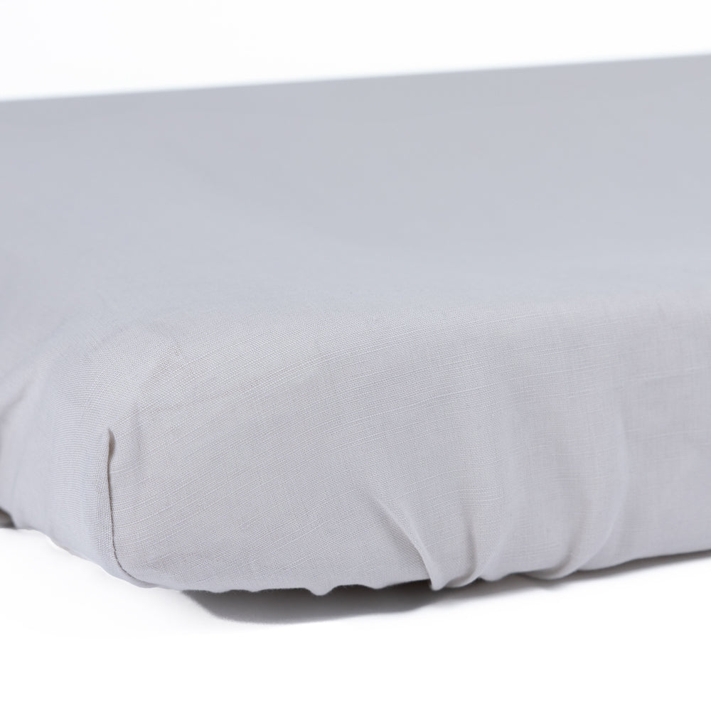 Linen Cotton Changing Pad Cover Grey