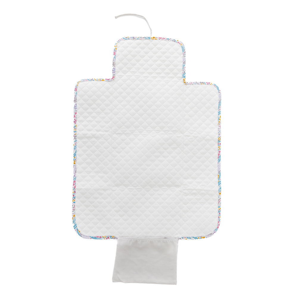 Travel changing mat linen cotton grey