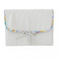 Travel changing mat linen cotton grey
