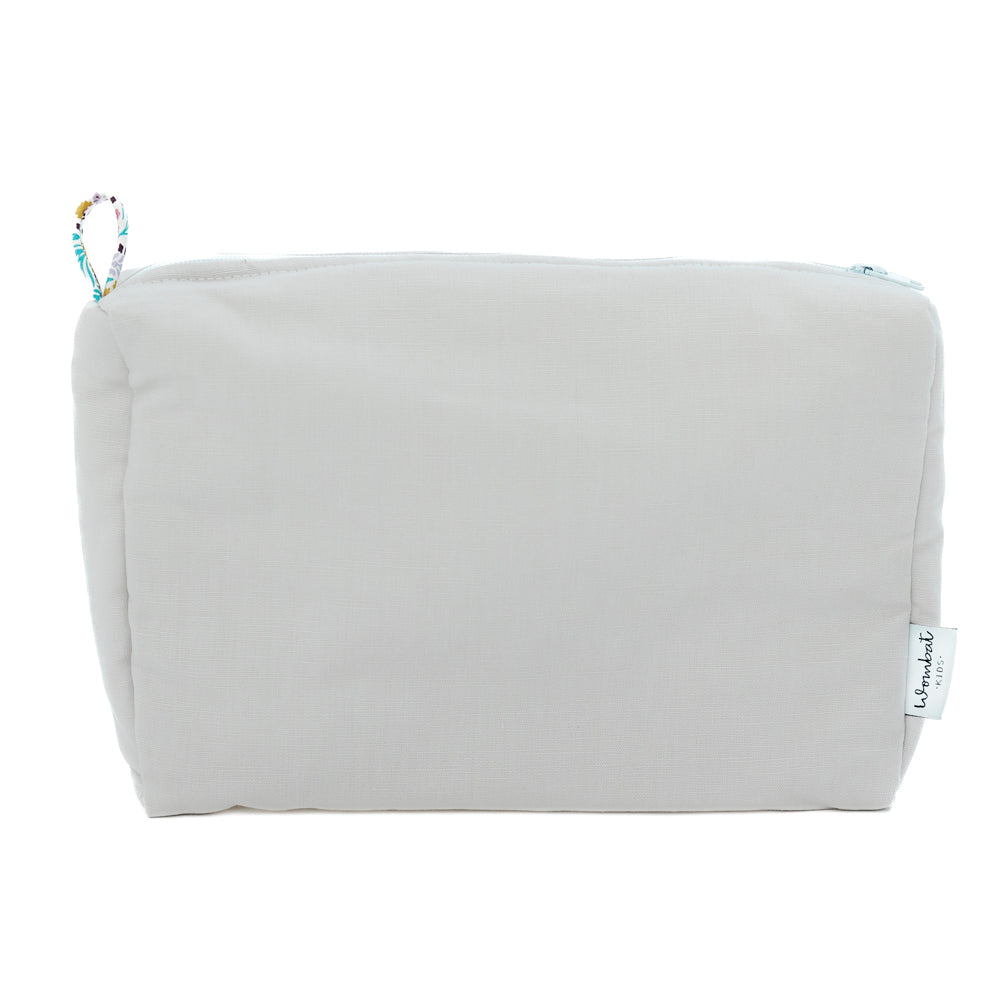Grey Cotton Linen Toiletry Bag