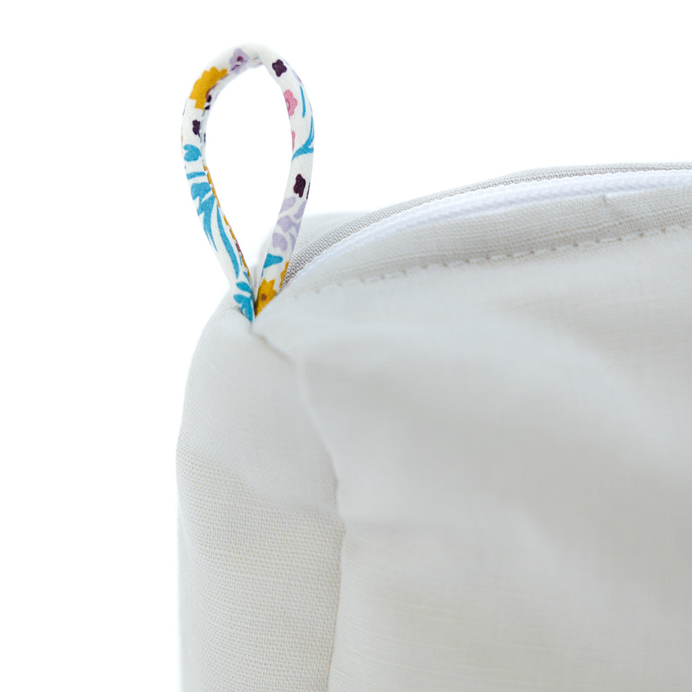 Grey Cotton Linen Toiletry Bag