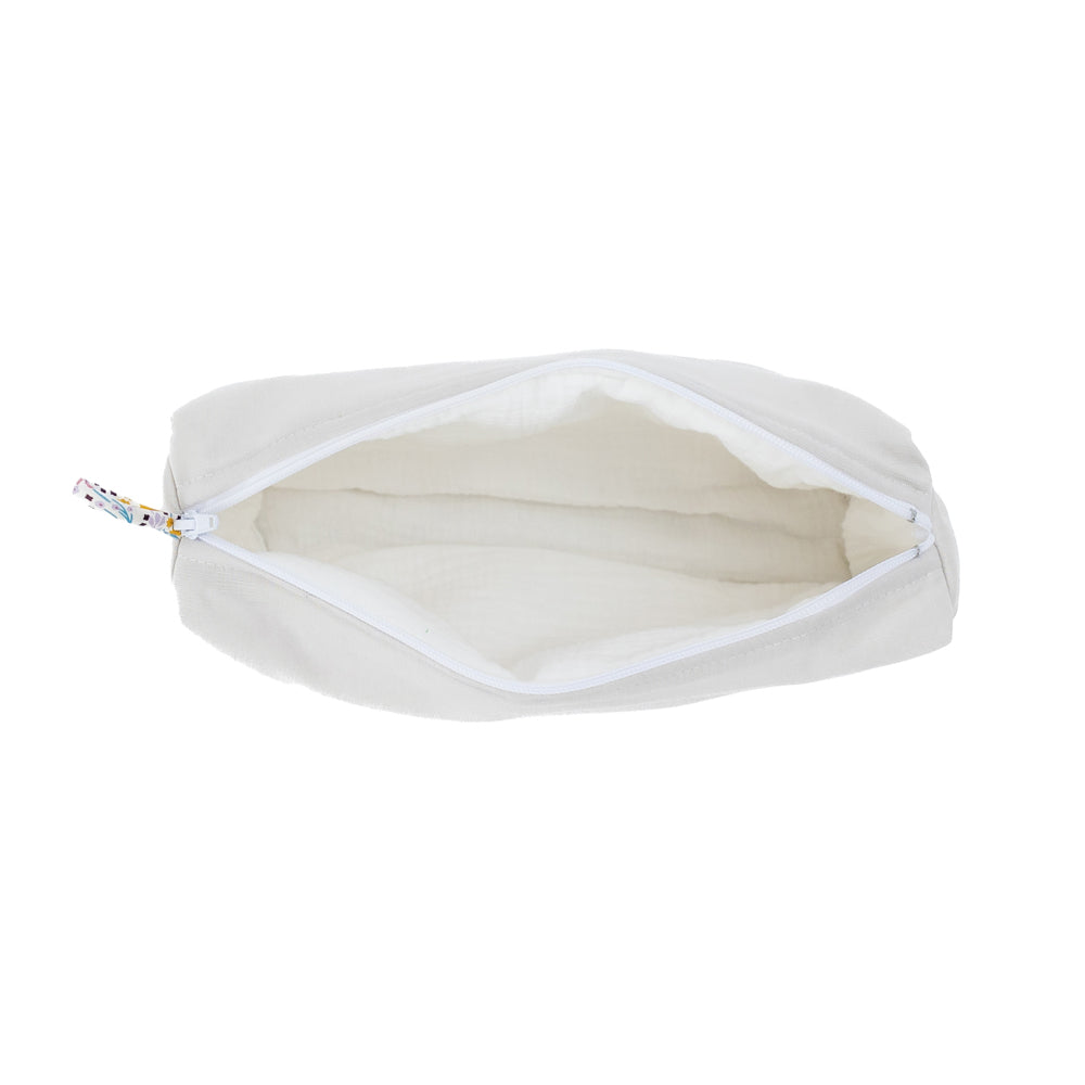 Grey Cotton Linen Toiletry Bag