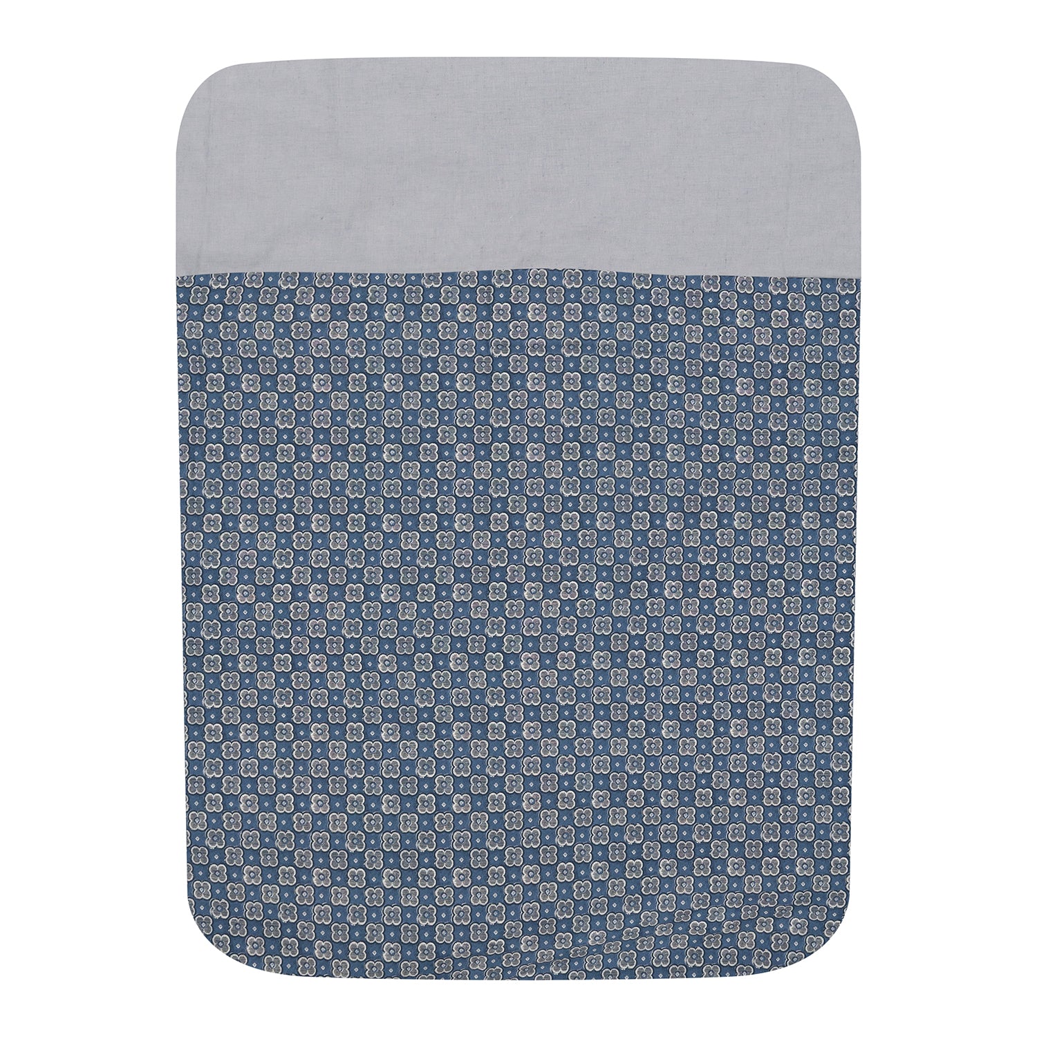 Funda edredón cuna Lucky Clover Azul y Lino Azul