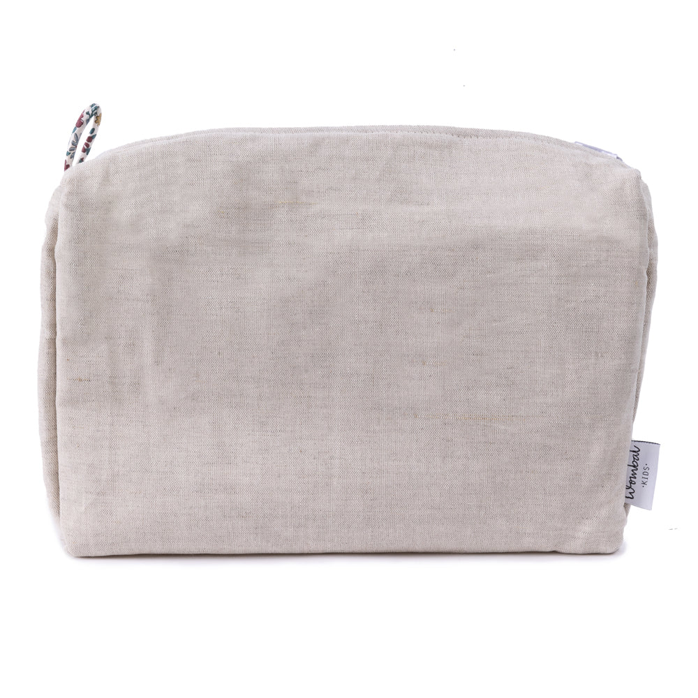 Beige Linen Cotton Toiletry Bag