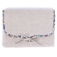 Travel Changing Mat - Beige Linen & Cotton