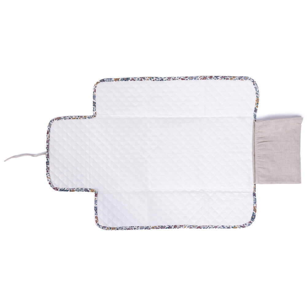 Travel Changing Mat - Beige Linen & Cotton