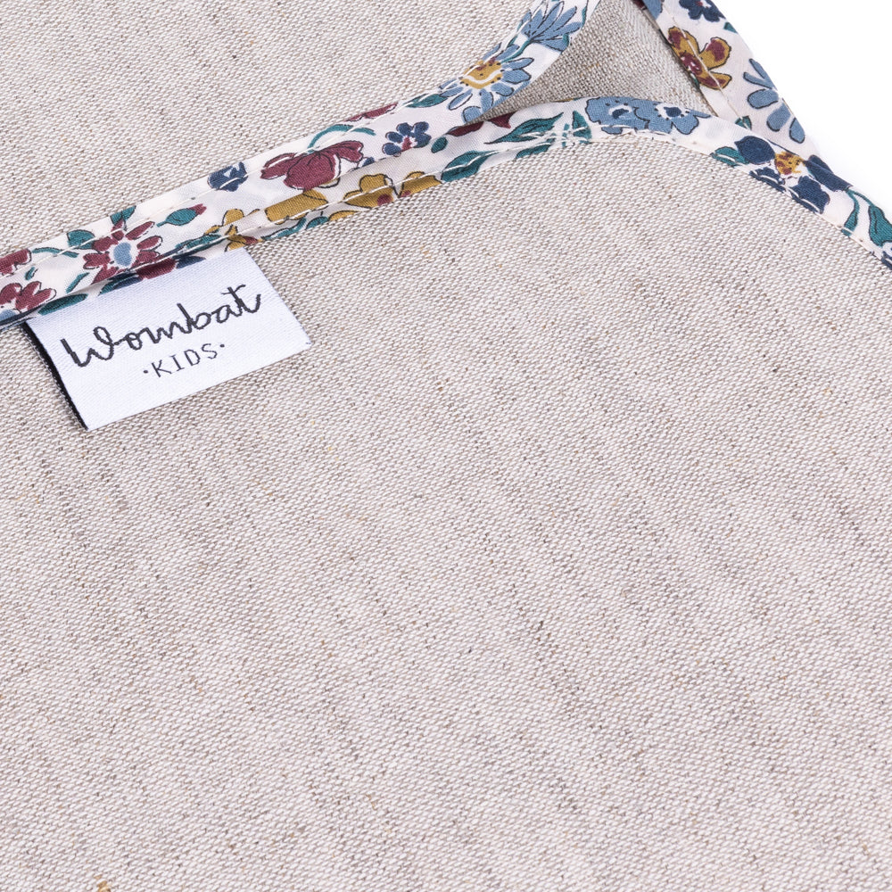 Travel Changing Mat - Beige Linen & Cotton