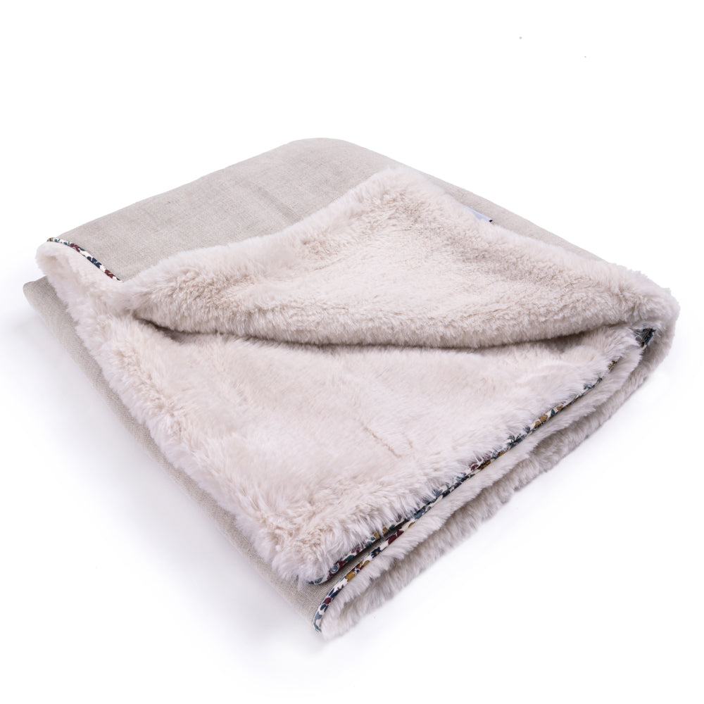 Beige Linen Cotton Blanket