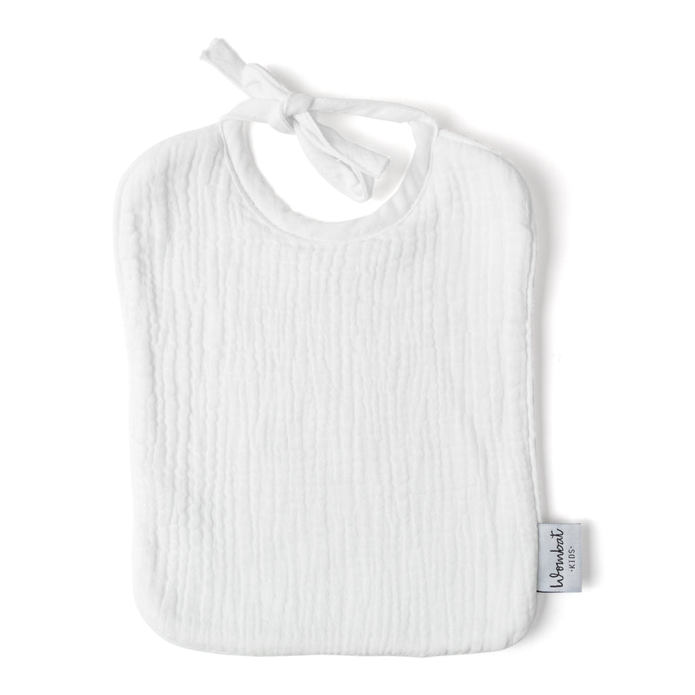 Large Bib White Gauze Cotton