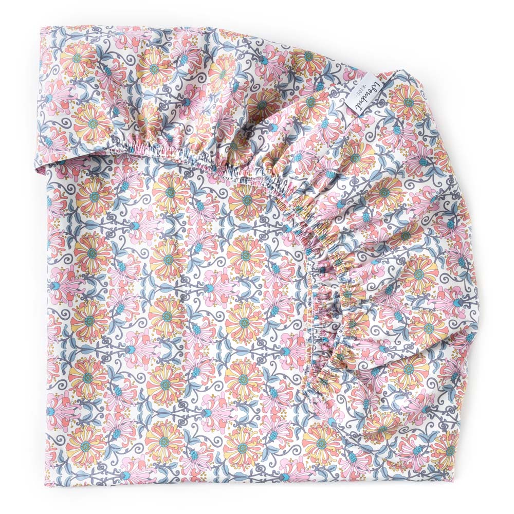 Fitted sheet for crib and moses basket in Honey Blossom- Liberty Fabric