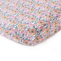 Fitted sheet for crib and moses basket in Honey Blossom- Liberty Fabric