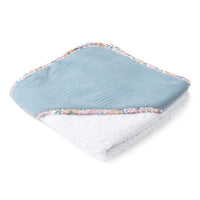 Hooded Towel - White and Arctic Blue