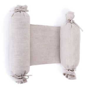 Anti-roll Pillows - Beige Linen-Cotton Mix